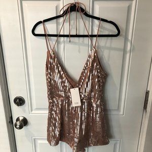Never Worn Rose Gold Sequin Jumper